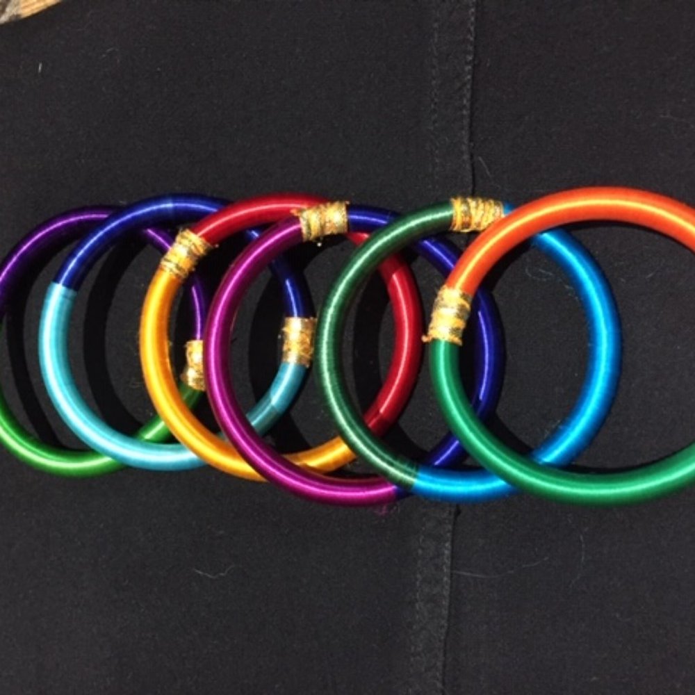 Silk bangle bracelets